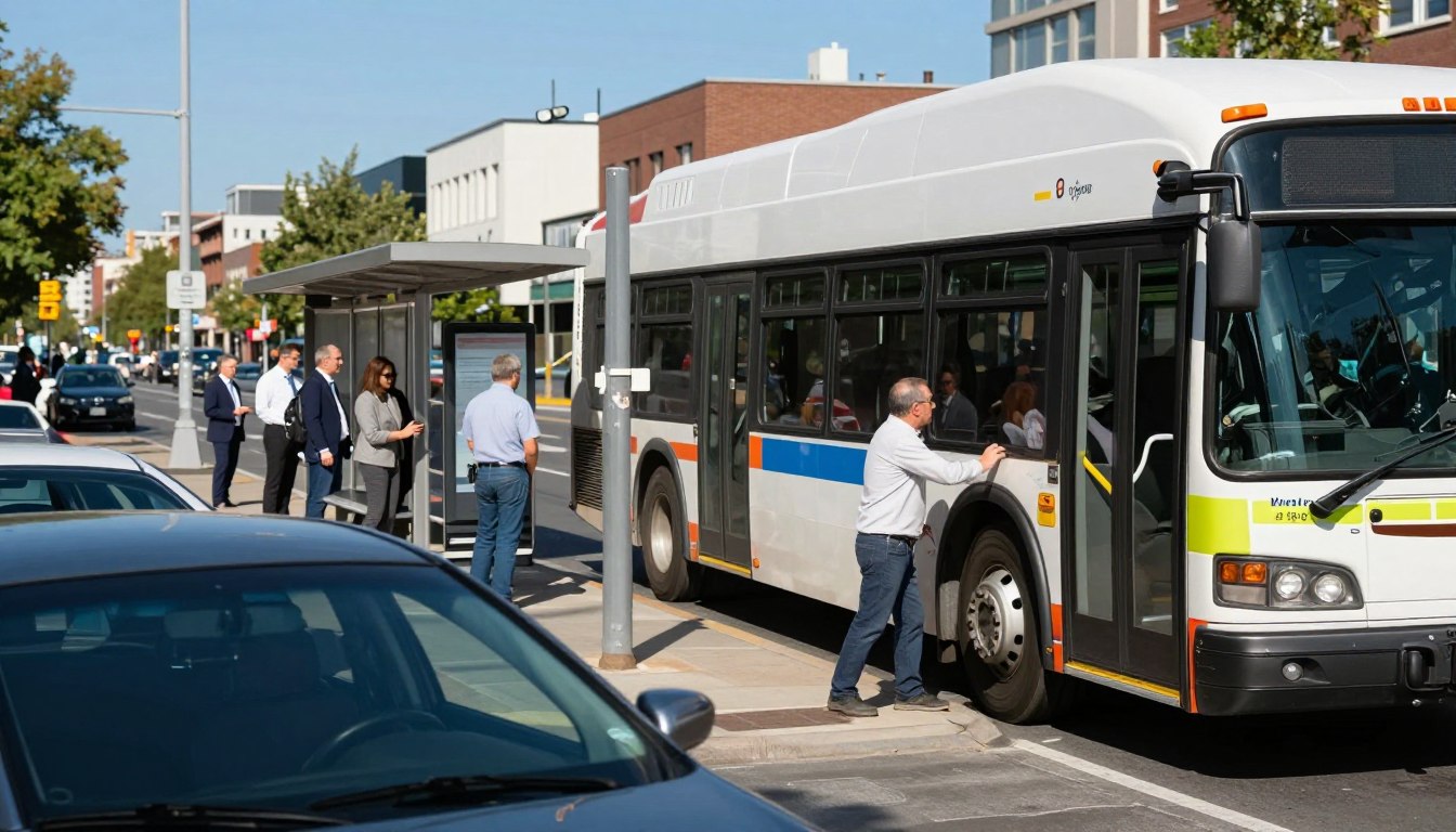 Omijanie autobusu na przystanku bez zatoczki