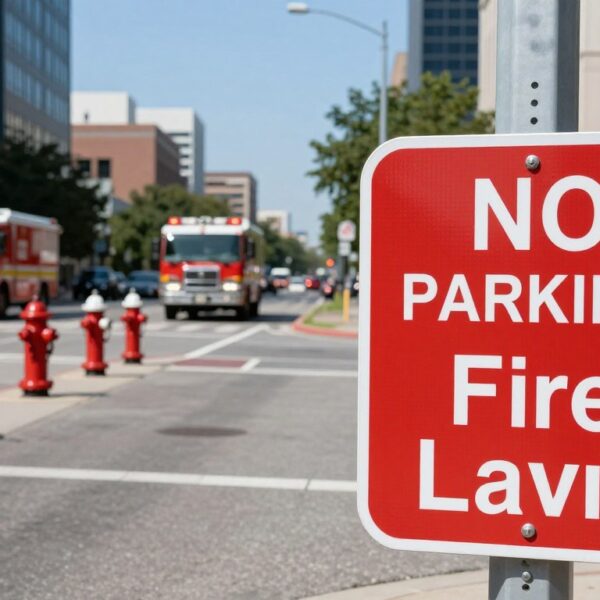 Zakaz parkowania droga pożarowa