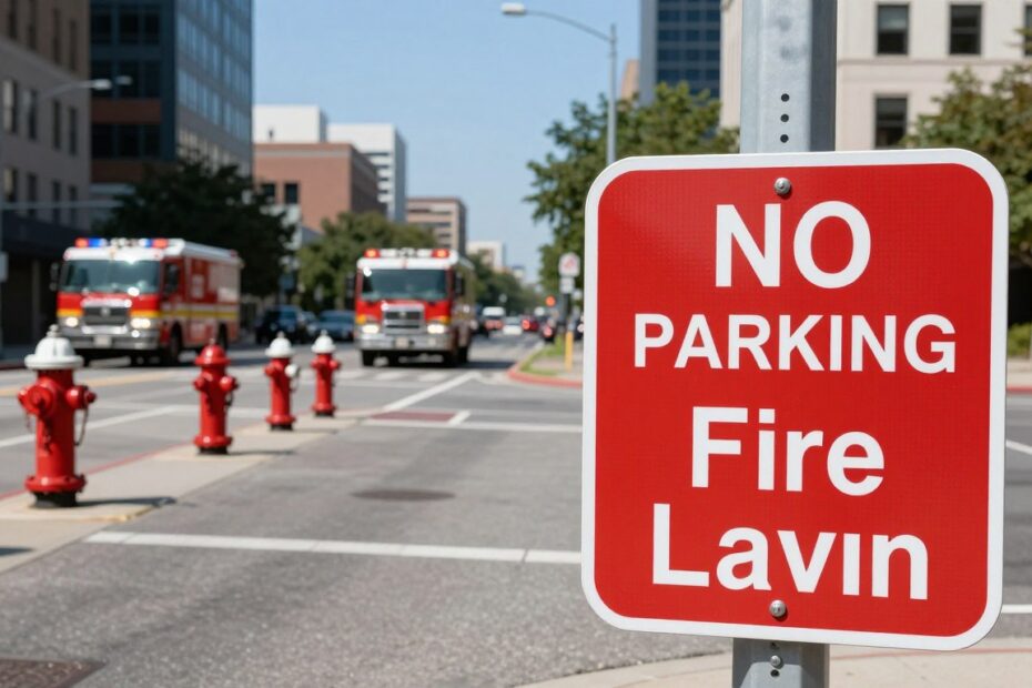 Zakaz parkowania droga pożarowa
