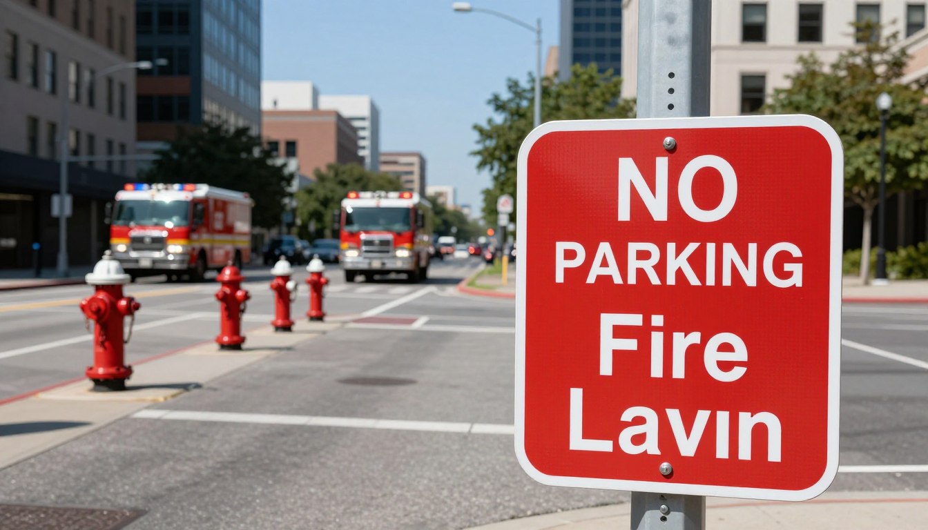 Zakaz parkowania droga pożarowa